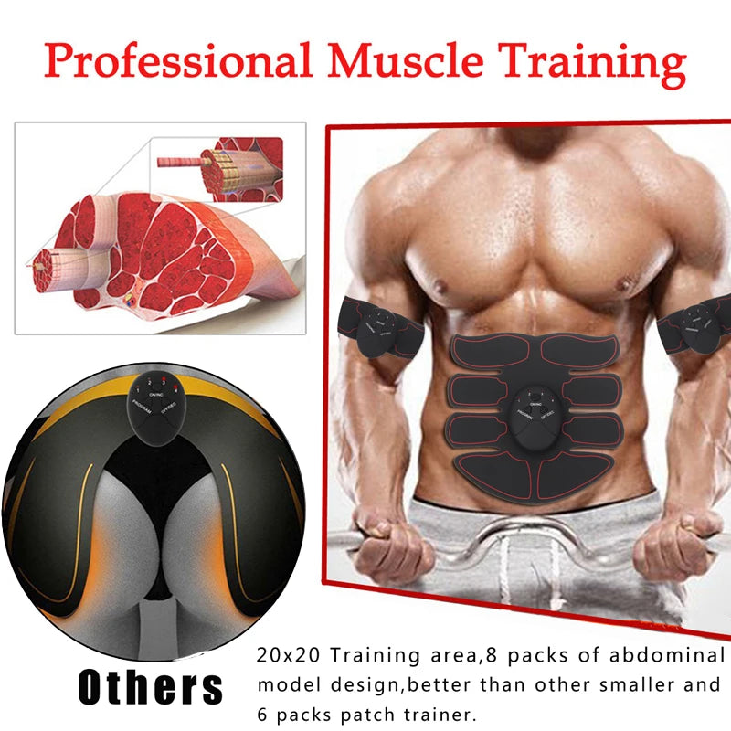 Estimulador Muscular Elétrico – Treinador de Glúteos e Quadril, Estimulador Abdominal e Massageador para Emagrecimento