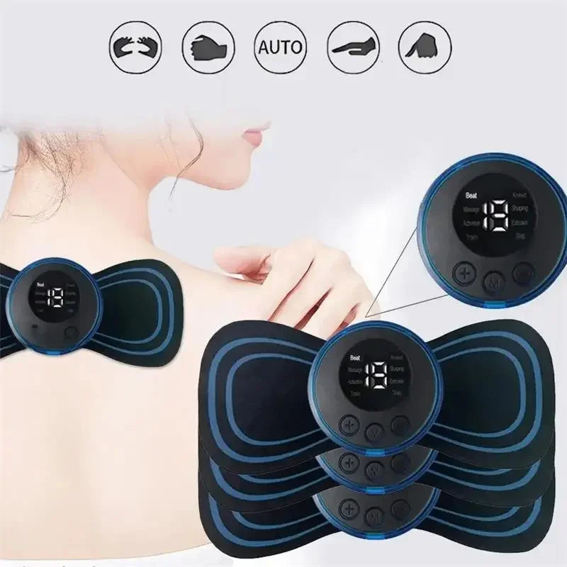 Kit massageador Elétrico Muscular – Aparelho de Massagem EMS para Pescoço