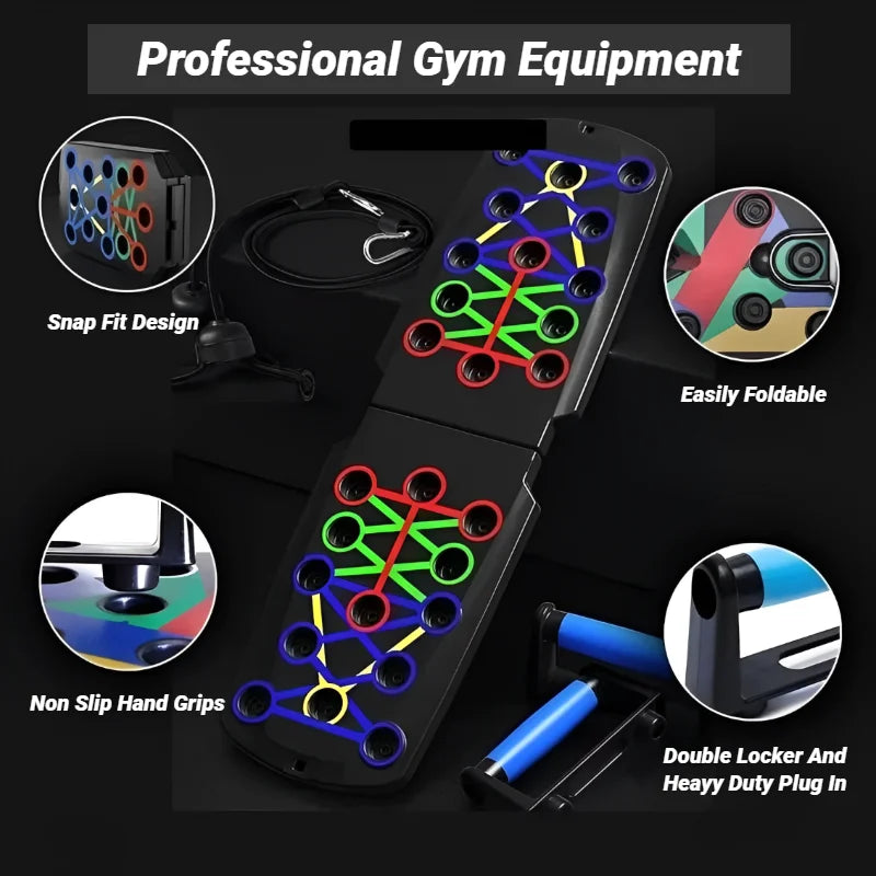 Placa de Flexão Multifuncional Portátil – Equipamento de Treino Muscular
