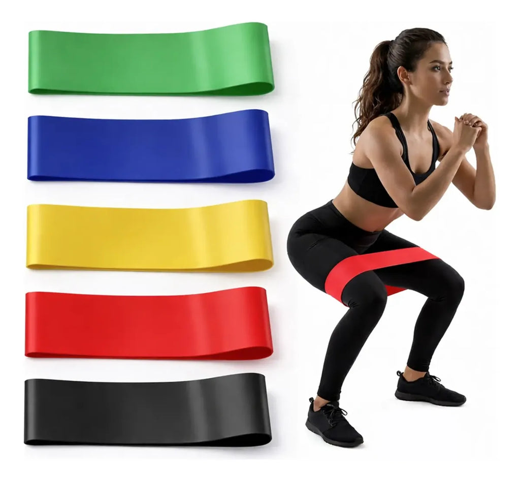 Kit 5 Faixas Elásticas de Resistência — 5 Níveis, Envio Rápido